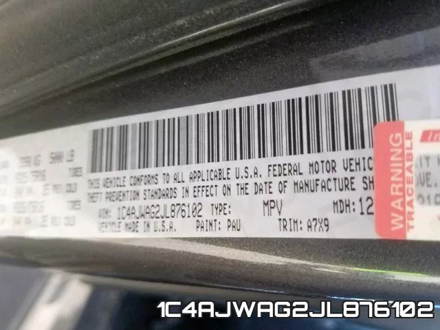 1C4AJWAG2JL876102 фото 2