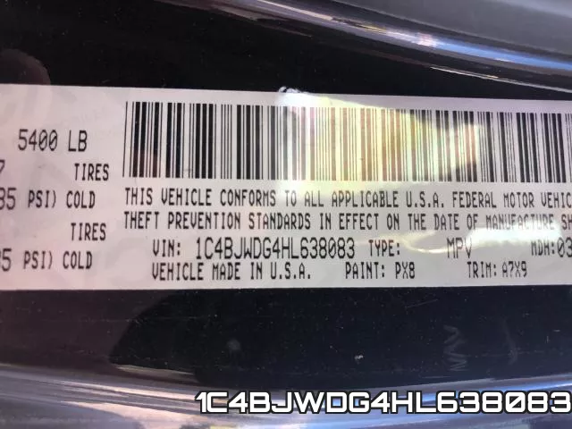 1C4BJWDG4HL638083 фото 2