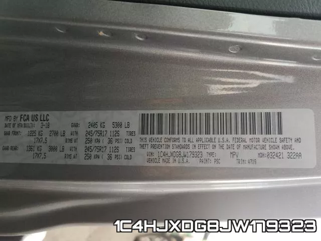 1C4HJXDG8JW179323 фото 2