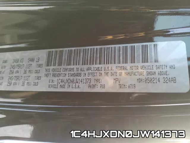 1C4HJXDN0JW141373 фото 2
