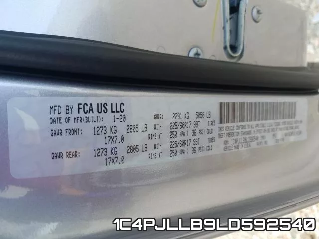 1C4PJLLB9LD592540 фото 2