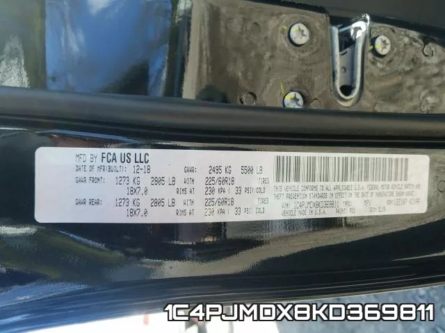 1C4PJMDX8KD369811 фото 2