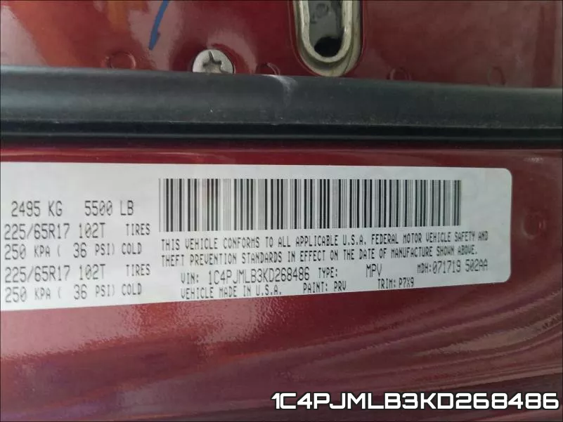 1C4PJMLB3KD268486 фото 2