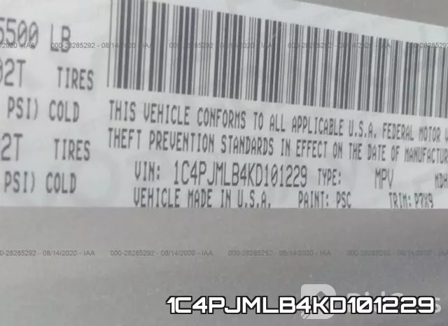 1C4PJMLB4KD101229 фото 9