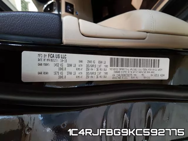 1C4RJFBG9KC592775 фото 2