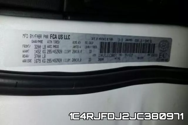 1C4RJFDJ2JC380971 фото 2