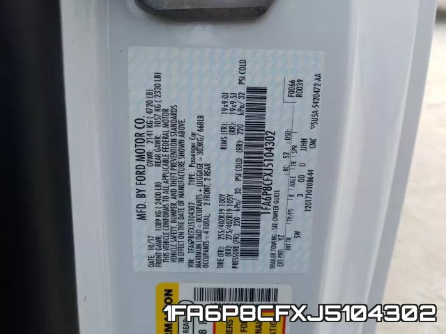 1FA6P8CFXJ5104302 фото 2