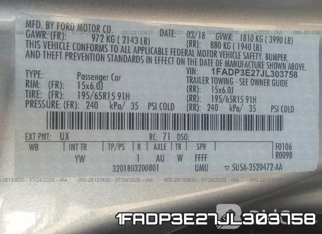1FADP3E27JL303758 фото 10