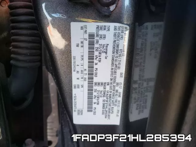 1FADP3F21HL285394 фото 2