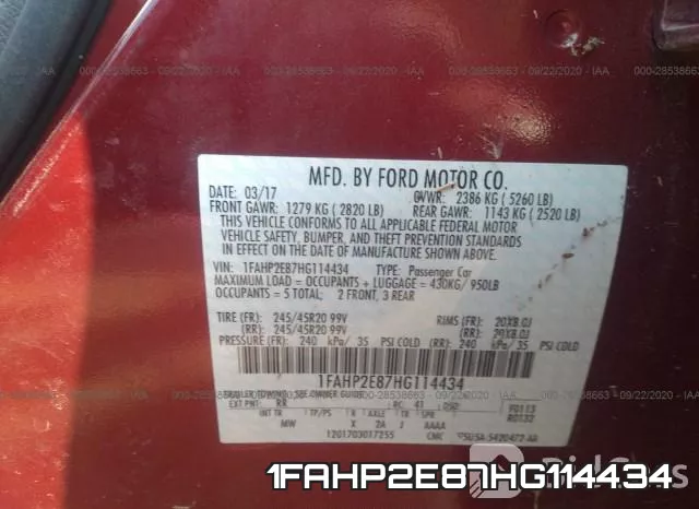 1FAHP2E87HG114434 фото 9