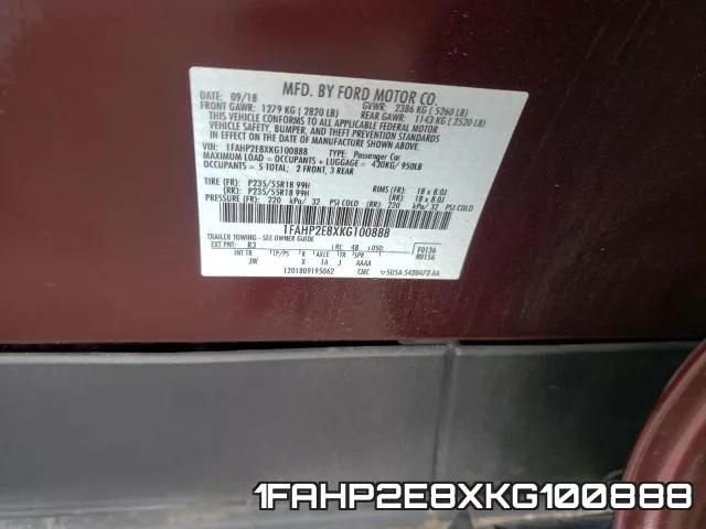 1FAHP2E8XKG100888 фото 2