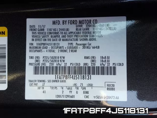 1FATP8FF4J5118131 фото 2