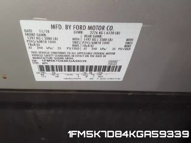 1FM5K7D84KGA59339 фото 2