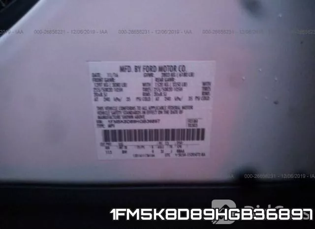 1FM5K8D89HGB36897 фото 10