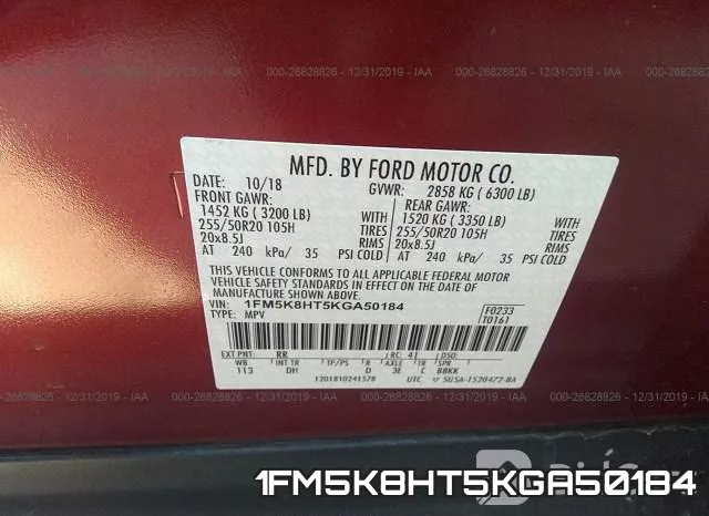 1FM5K8HT5KGA50184 фото 10