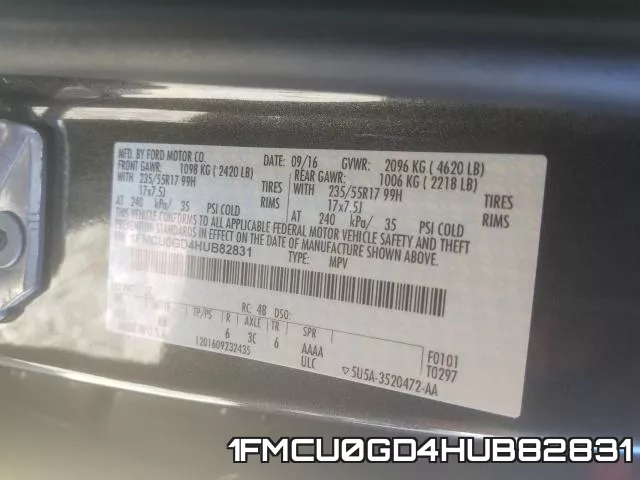 1FMCU0GD4HUB82831 фото 2