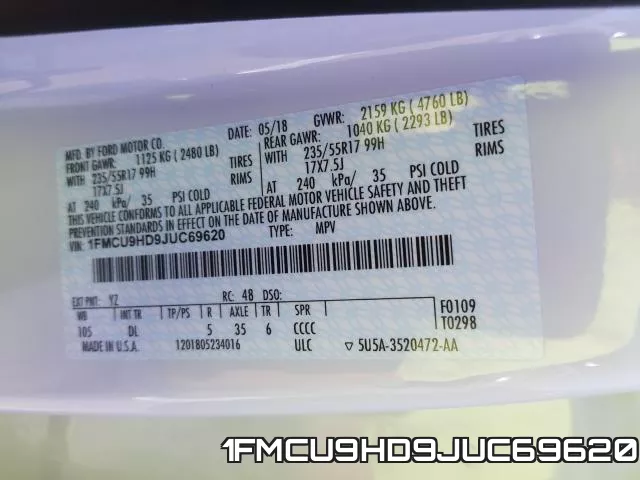 1FMCU9HD9JUC69620 фото 2