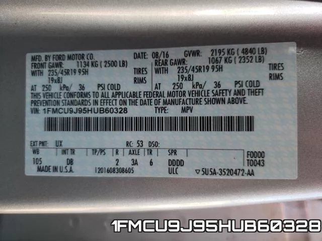 1FMCU9J95HUB60328 фото 2