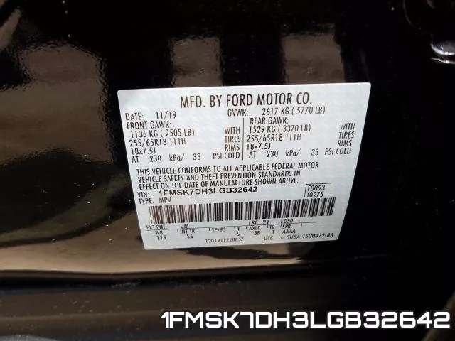 1FMSK7DH3LGB32642 фото 2