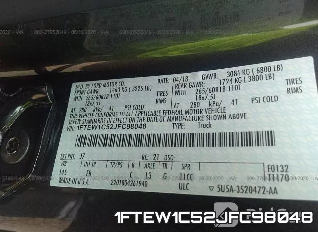 1FTEW1C52JFC98048 фото 10