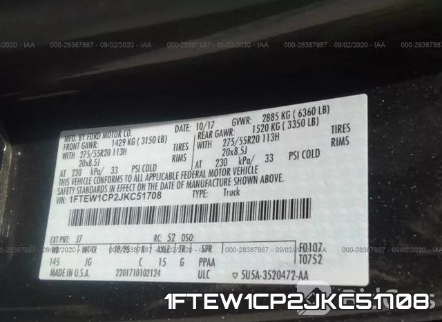 1FTEW1CP2JKC51708 фото 10