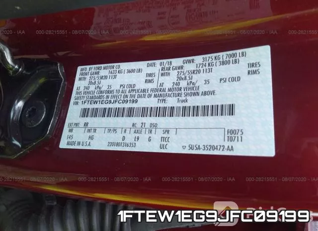 1FTEW1EG9JFC09199 фото 10