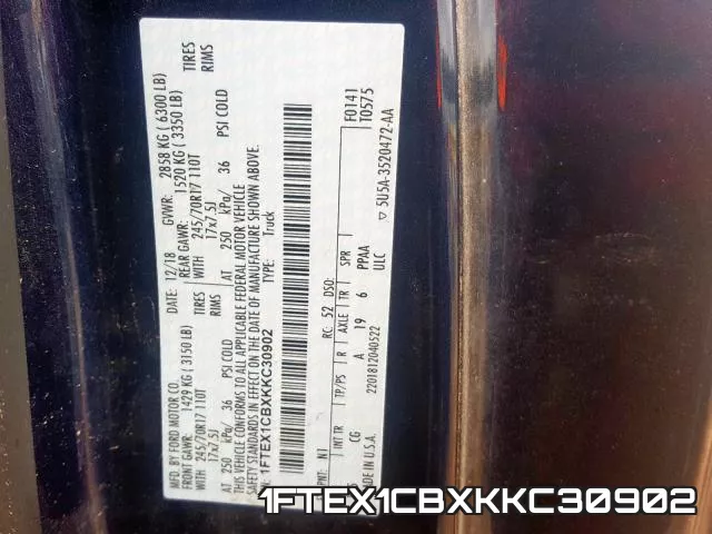 1FTEX1CBXKKC30902 фото 2