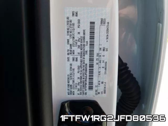 1FTFW1RG2JFD80536 фото 2