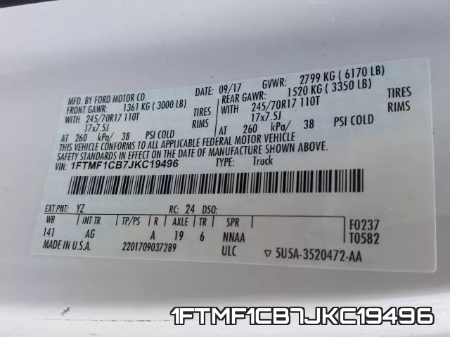 1FTMF1CB7JKC19496 фото 2