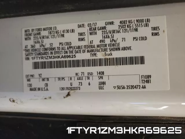 1FTYR1ZM3HKA69625 фото 2