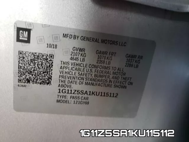 1G11Z5SA1KU115112 фото 2