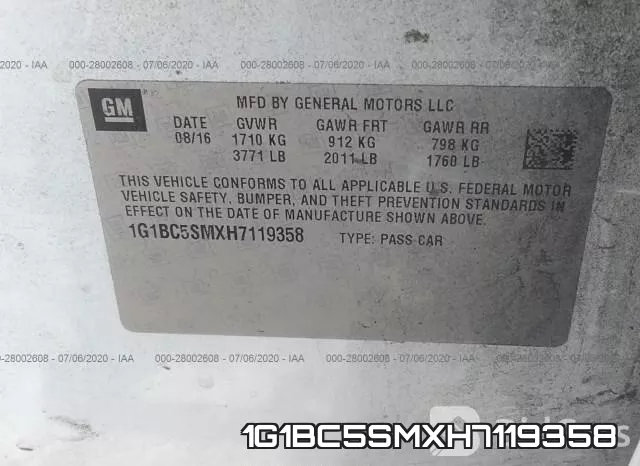 1G1BC5SMXH7119358 фото 9