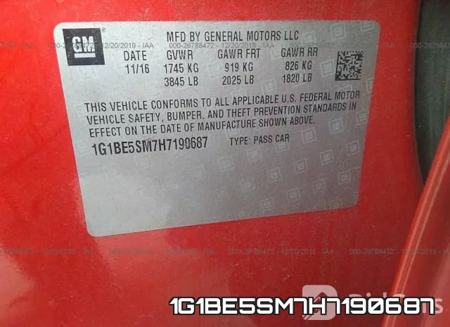 1G1BE5SM7H7190687 фото 9
