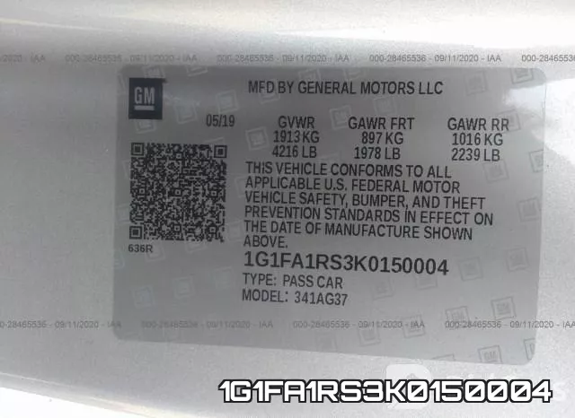 1G1FA1RS3K0150004 фото 10