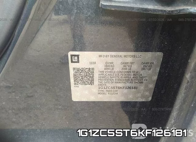1G1ZC5ST6KF126181 фото 10
