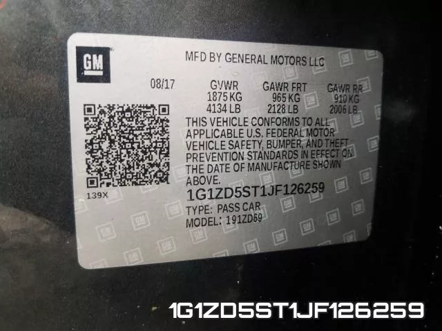 1G1ZD5ST1JF126259 фото 2
