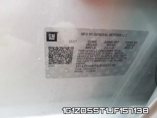 1G1ZD5ST1JF157138 фото 2