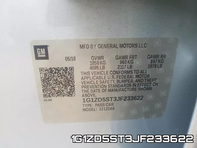 1G1ZD5ST3JF233622 фото 2