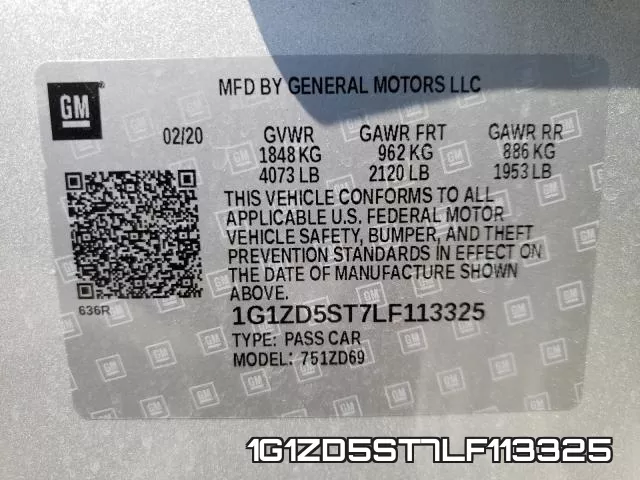 1G1ZD5ST7LF113325 фото 2