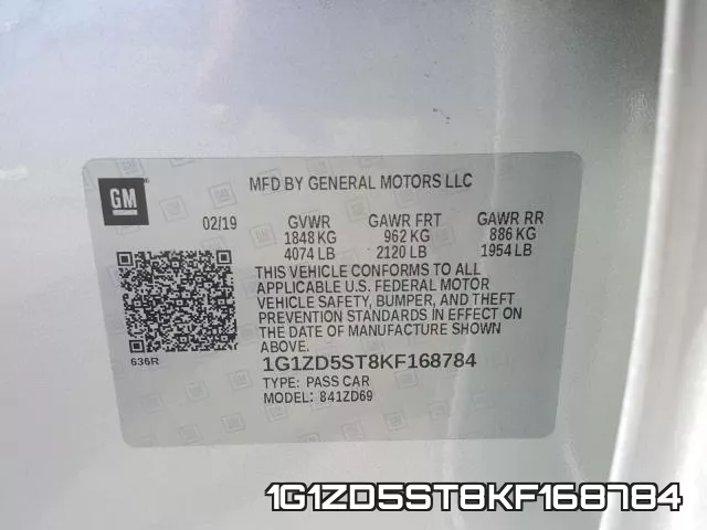 1G1ZD5ST8KF168784 фото 2