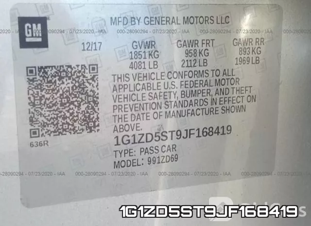 1G1ZD5ST9JF168419 фото 10