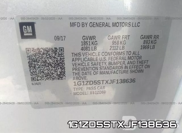 1G1ZD5STXJF138636 фото 10