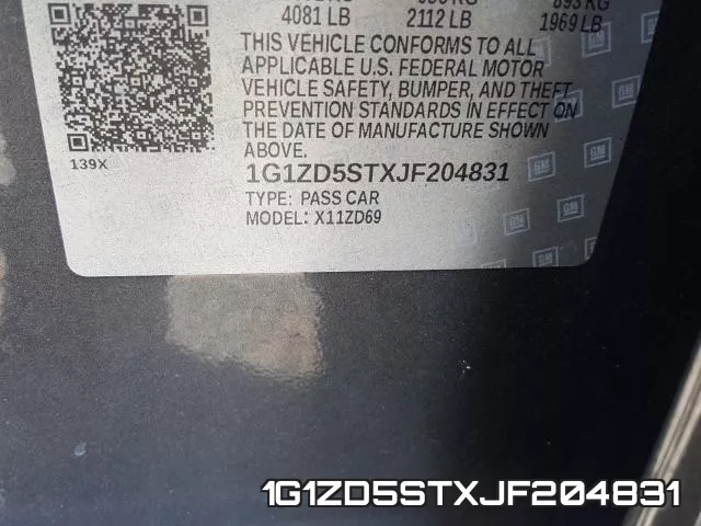 1G1ZD5STXJF204831 фото 2