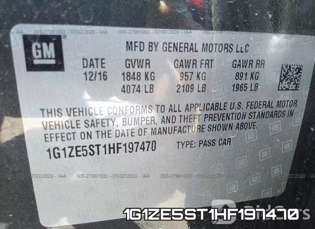 1G1ZE5ST1HF197470 фото 9