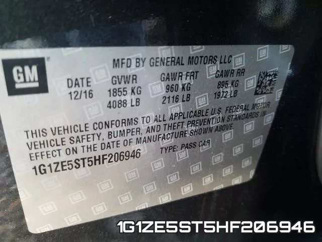 1G1ZE5ST5HF206946 фото 2