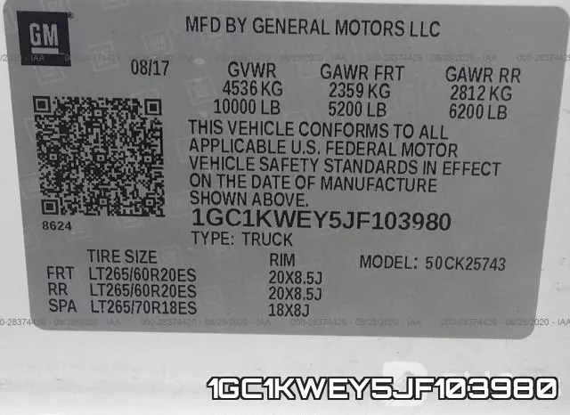 1GC1KWEY5JF103980 фото 10