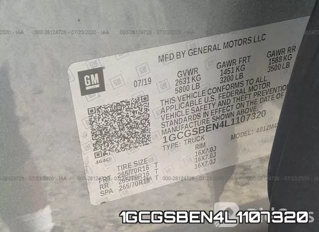 1GCGSBEN4L1107320 фото 10