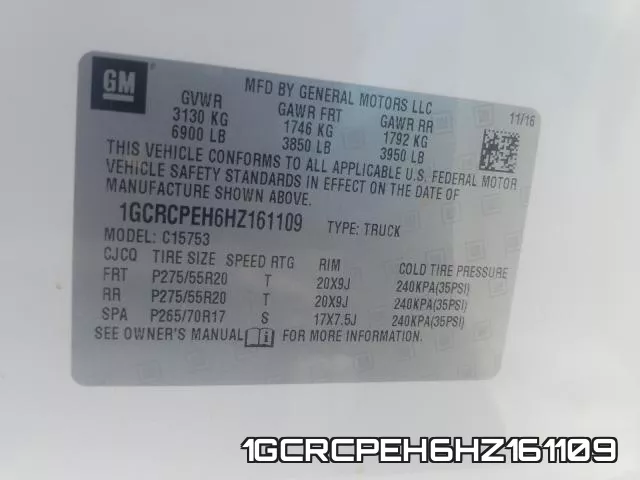 1GCRCPEH6HZ161109 фото 2