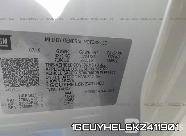1GCUYHEL6KZ411901 фото 10
