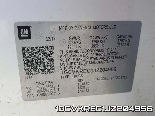 1GCVKREC1JZ204956 фото 2